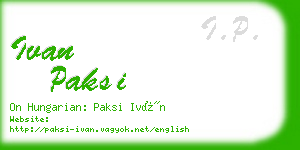 ivan paksi business card